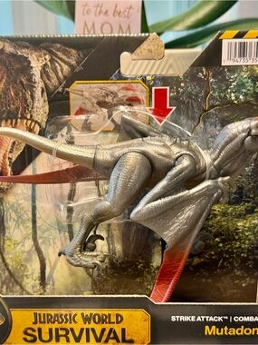 Mattel Jurassic World Survival Mutadon Reptile Toy - Silver and Red